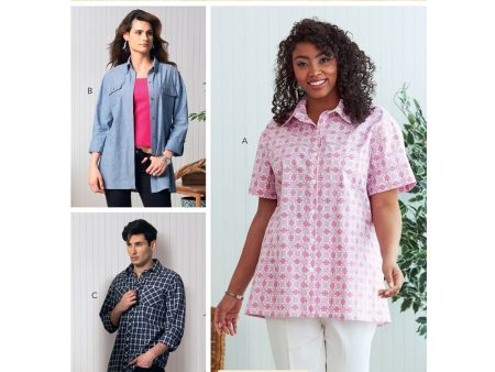 B6841 UNISEX BUTTON-DOWN SHIRTS (size: SML-MED-LRG) Hot on Sale