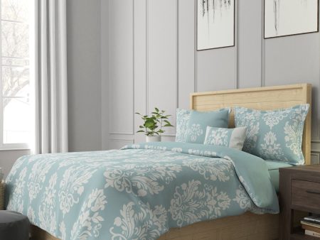 5 pcs Comforter set - Aqua - Queen size For Cheap