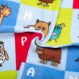 Anti Pill Fleece Print - SLIPPY - Animals box - Blue Online