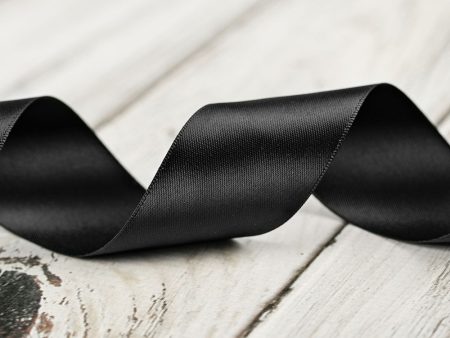 38mm Double Faced Satin Ribbon - Black Supply