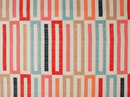 9 x 9 inch Home Decor Fabric Swatch - Vintage Christmas - Geo Coral For Sale