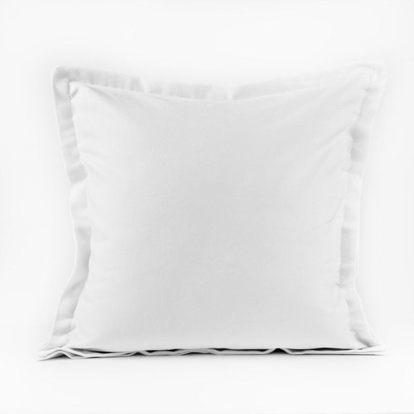 Decorative cushion cover - Cotton canvas Lyon - White - 18 x 18   Sale