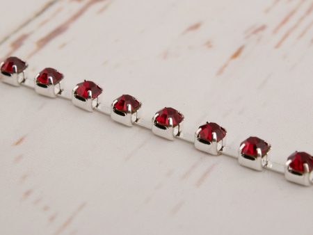 3.5mm Rhinestone Trim - Siam Red Sale