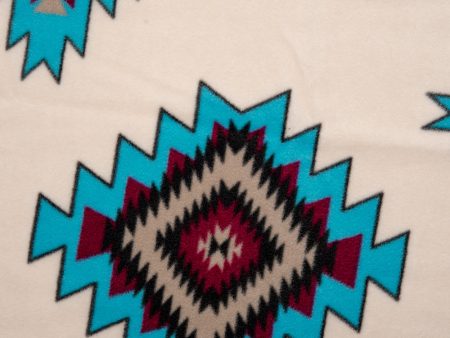 Anti Pill Fleece Print - FRESH - Navajo - Off white Sale