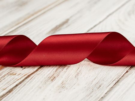 50mm Double Faced Satin Ribbon - Scarlet Hot on Sale