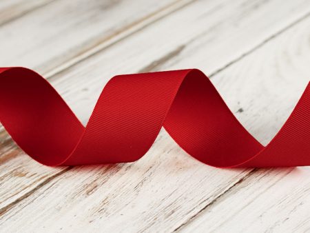 38mm Grosgrain Ribbon - Red on Sale