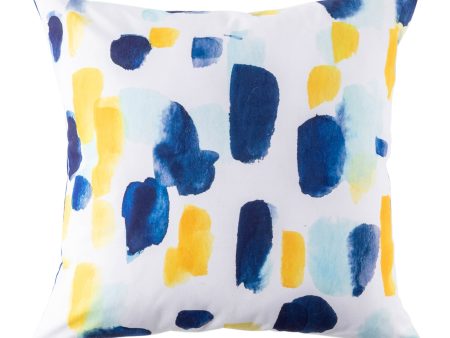 Indoor Outdoor cushion - 18 x 18   - Abstract - Yellow Online now