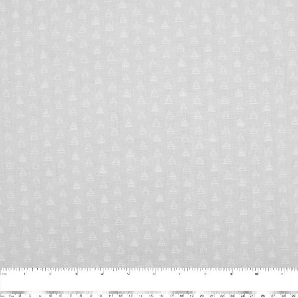 Wide-width fabric - MONOTONE - Triangles - White Online Sale