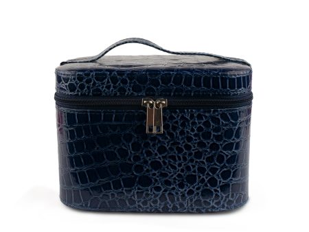 Pleather Box 20 x 14 x 15CM - Blue Alligator Fashion