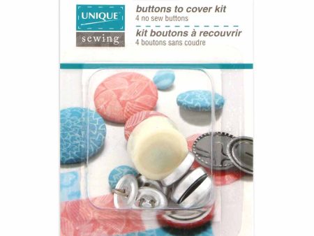 UNIQUE SEWING Buttons to Cover Kit with Tool - size 24 - 15mm (⅝ ) - 4 sets Discount