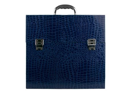 Pleather Case 44 x 23 x 41CM - Blue Alligator on Sale