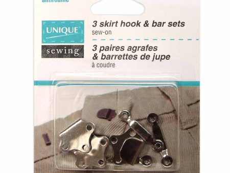 UNIQUE SEWING Skirt Hook & Bar Sets Silver - 3 sets For Cheap