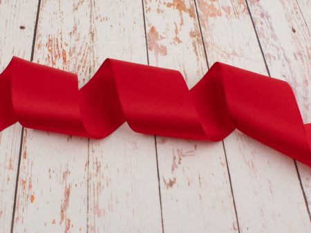 60mm Double Faced Satin Ribbon - Red Online Sale