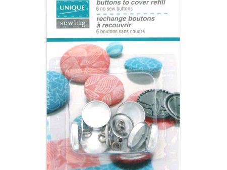 UNIQUE SEWING Buttons to Cover Refill - size 24 - 15mm (⅝ ) - 6 sets For Cheap