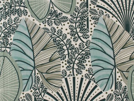 Home Decor Fabric - Euro Prints - Siwa  - Jade For Sale