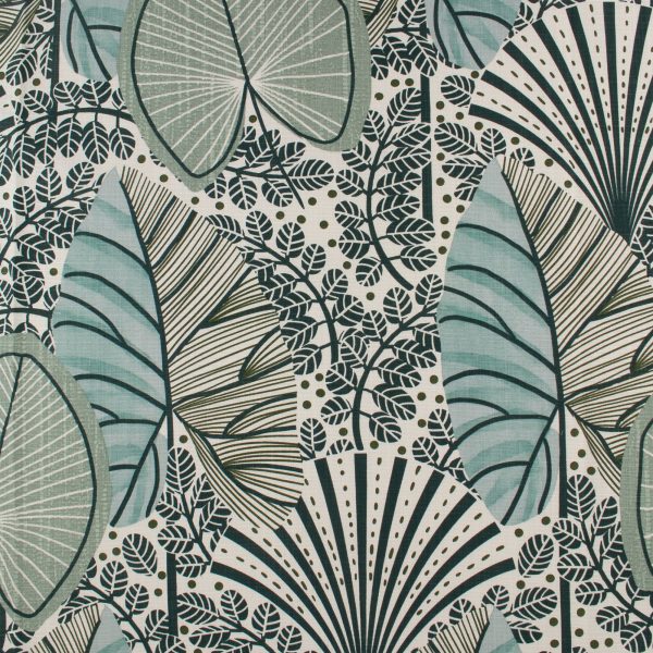 Home Decor Fabric - Euro Prints - Siwa  - Jade For Sale