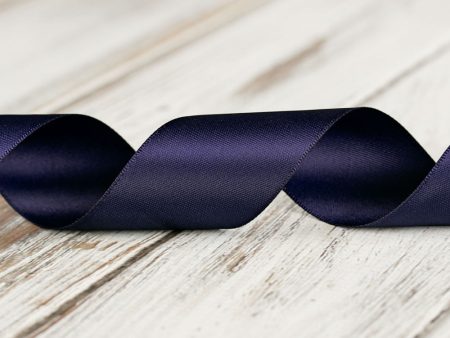 38mm Double Faced Satin Ribbon - Navy Fashion