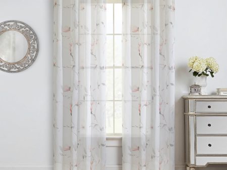 Grommet curtain panel - Bloom - Coral - 52 x 84   For Discount