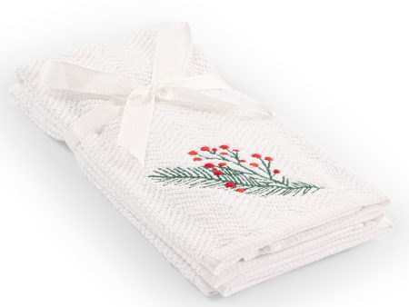 Set of 2 Hand Towels - White - 15 x 25   Sale