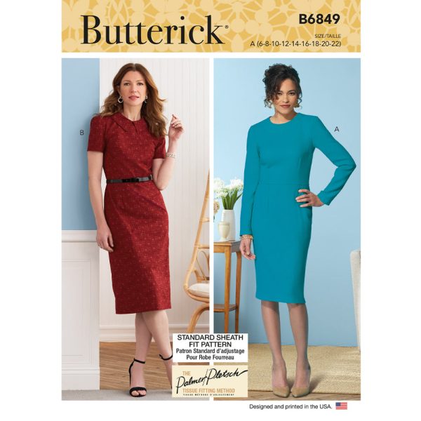 B6849 MISSES  FIT PATTERN DRESSES (size: 8-10-12-14-16-18-20-22) Discount