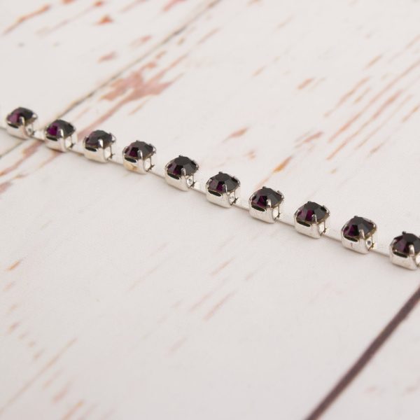 3.5mm Rhinestone Trim - Dark Purple Sale