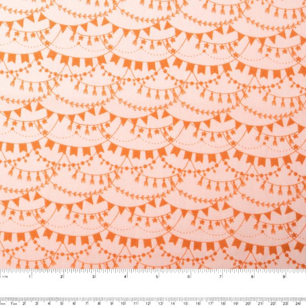 CAMELOT Quilting cotton - Boho Galaxy collection - Flags - Peach For Sale