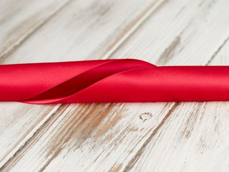 100mm Double Faced Satin Ribbon - Red Sale